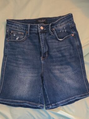 Judy Blue Mid Rise Dark Wash Denim Jean Shorts
